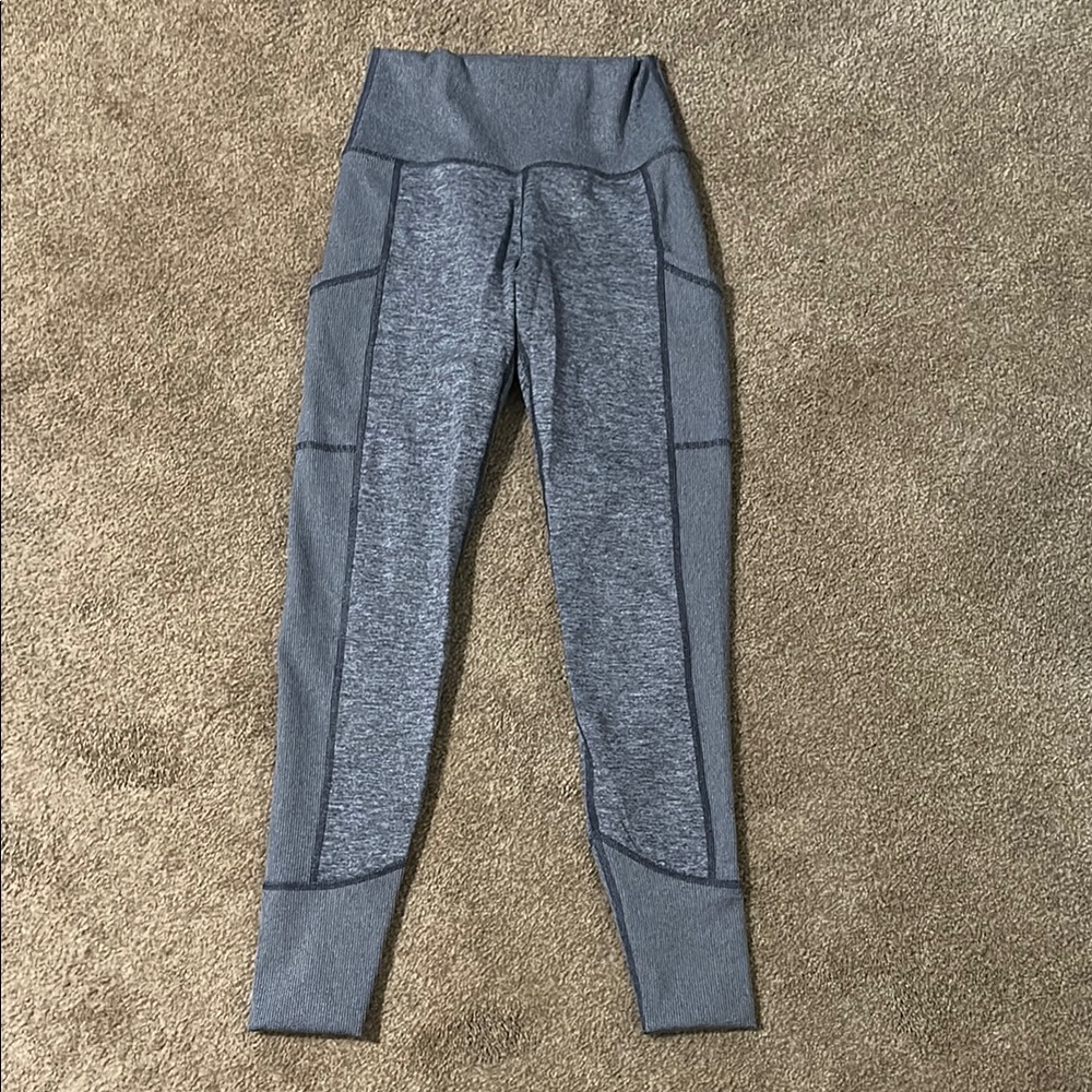 Gray High-Waisted Leggings